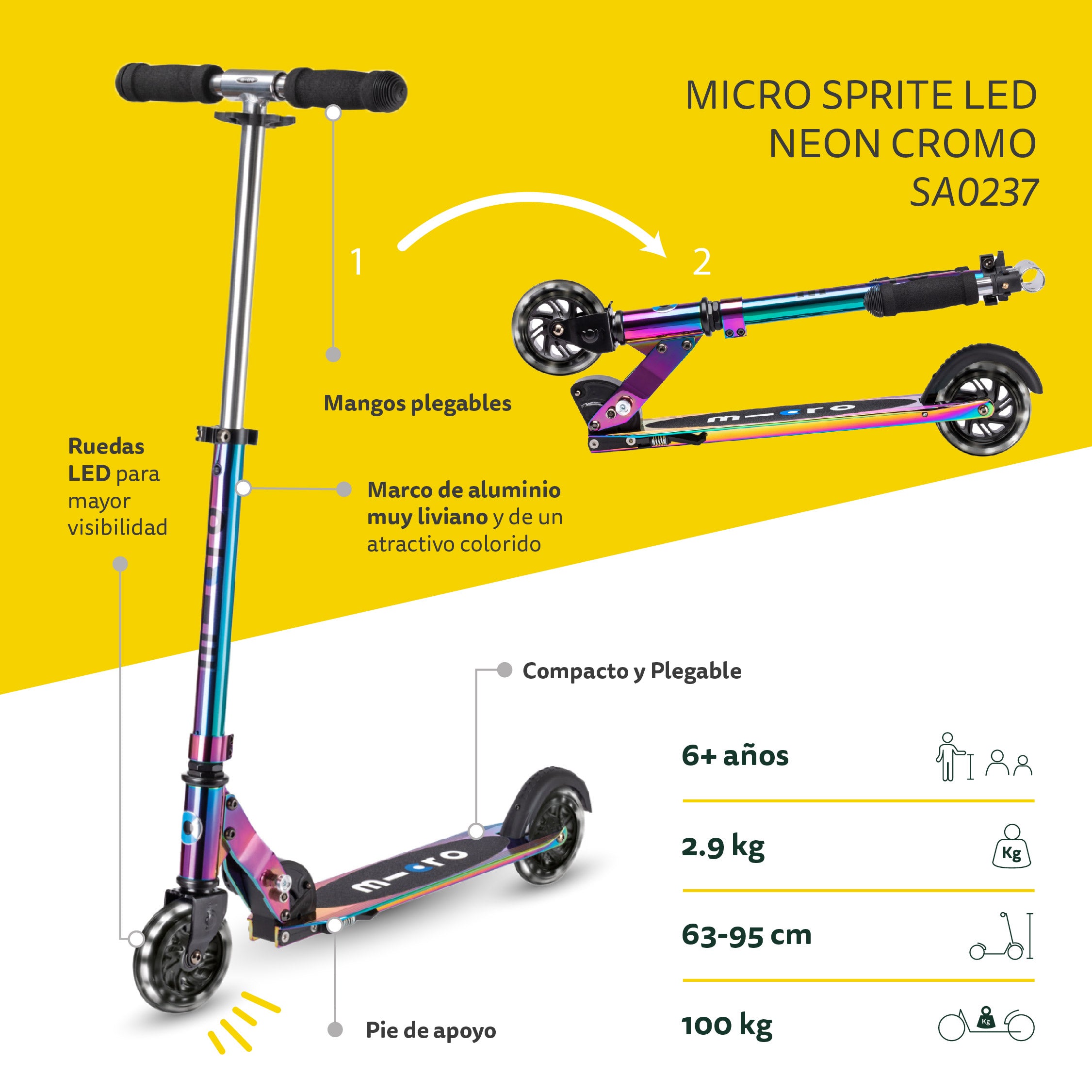 PREVENTA Micro Scooter Sprite LED Neochrome Multicolor