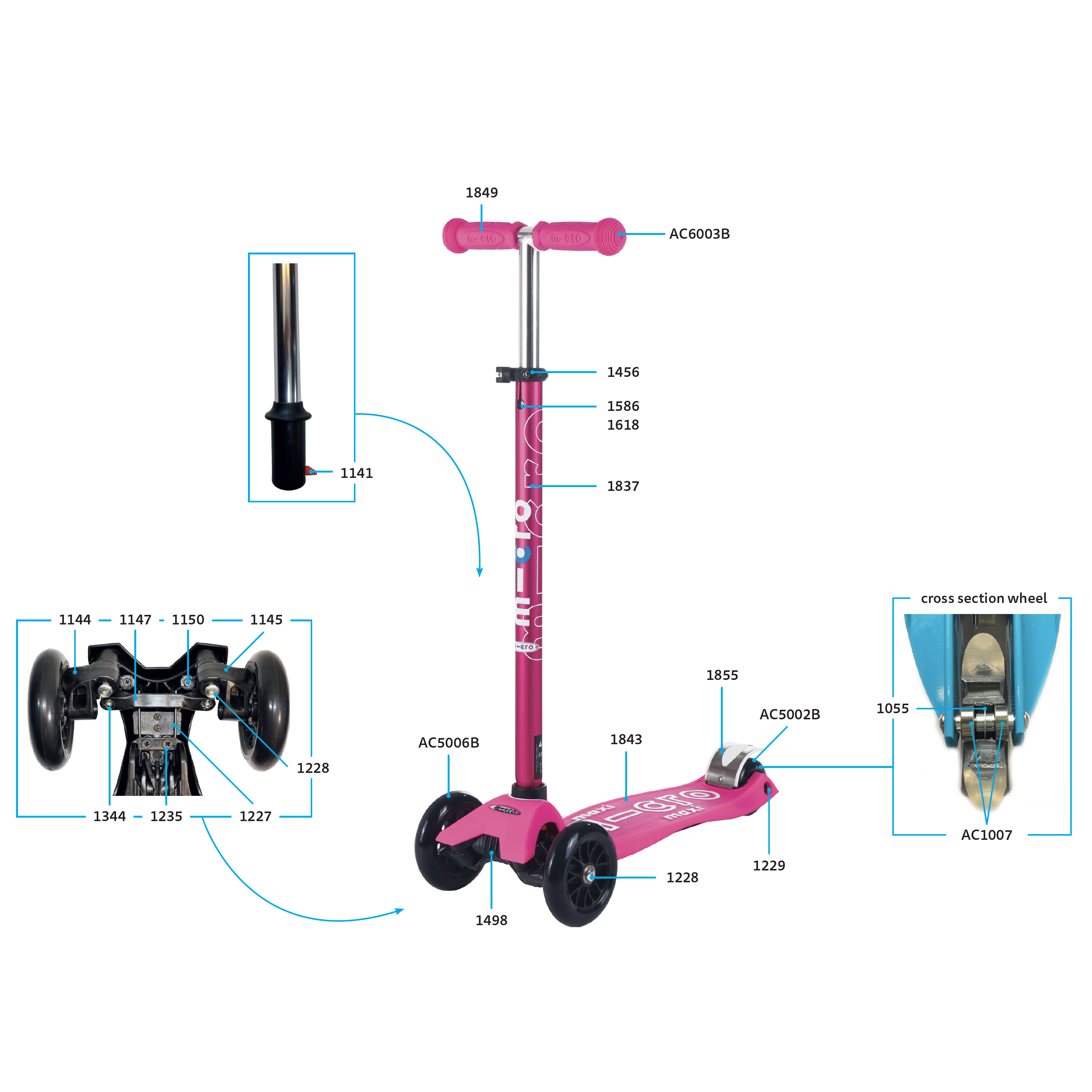 Freno Celeste para Maxi Deluxe Aqua / 1759 Repuesto Micro