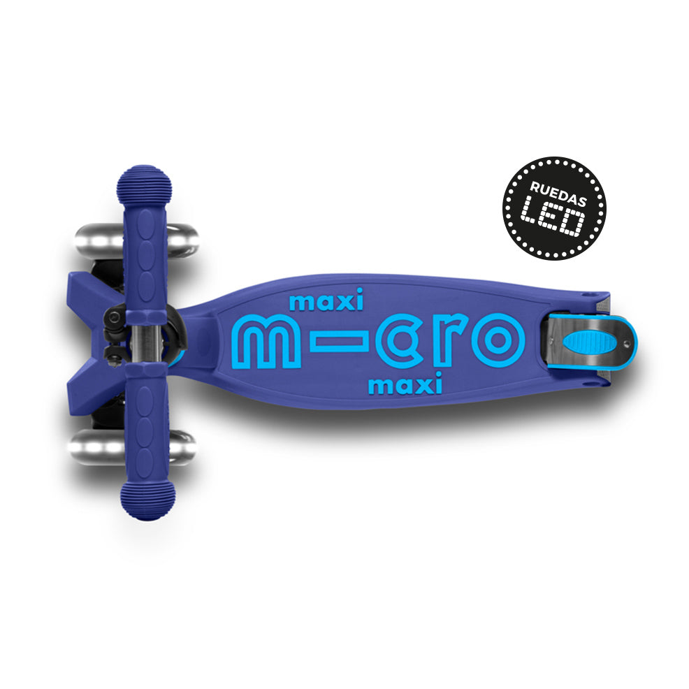 Micro Scooter Maxi Deluxe LED PLEGABLE Azul