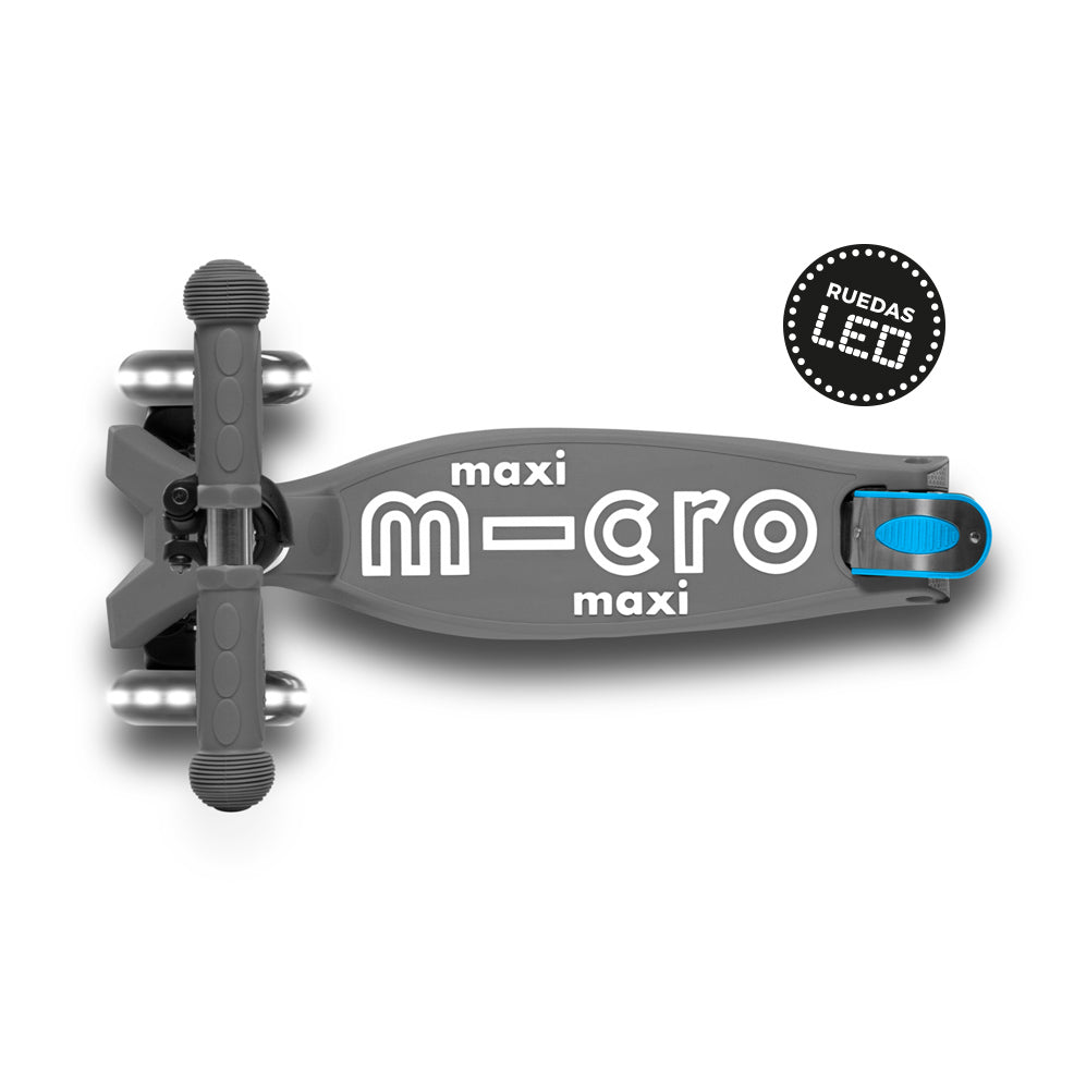 Micro Scooter Maxi Deluxe LED PLEGABLE Gris