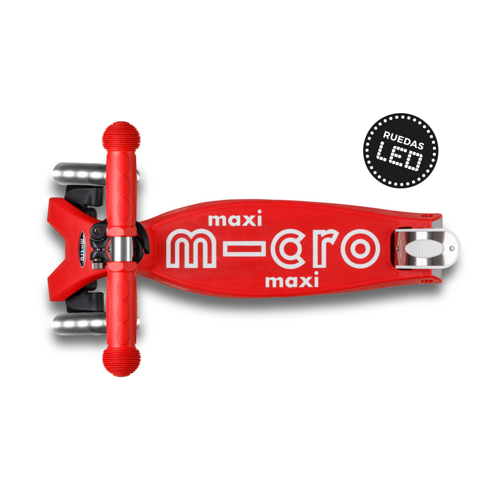 PREVENTA Micro Scooter Maxi Deluxe LED PLEGABLE Rojo