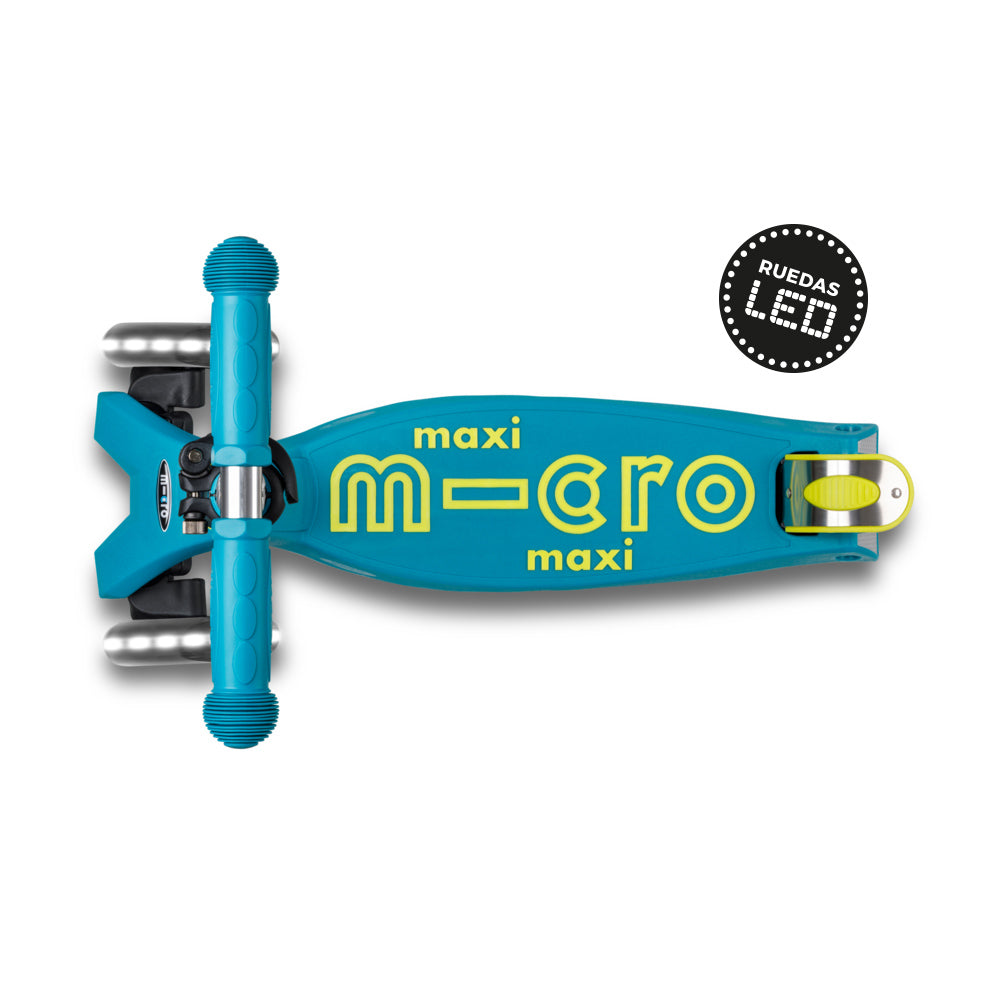Micro Scooter Maxi Deluxe LED PLEGABLE Verde Petróleo
