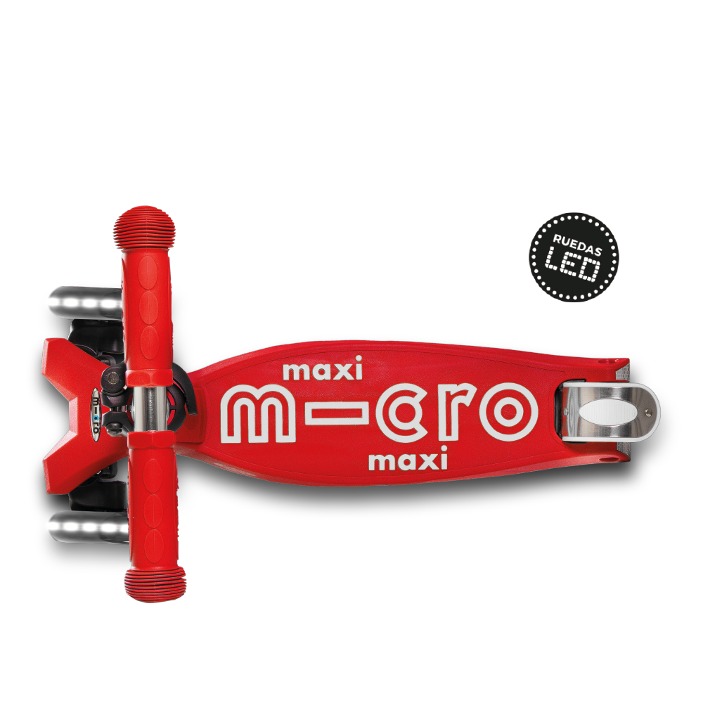 Micro Scooter Maxi Deluxe LED Rojo