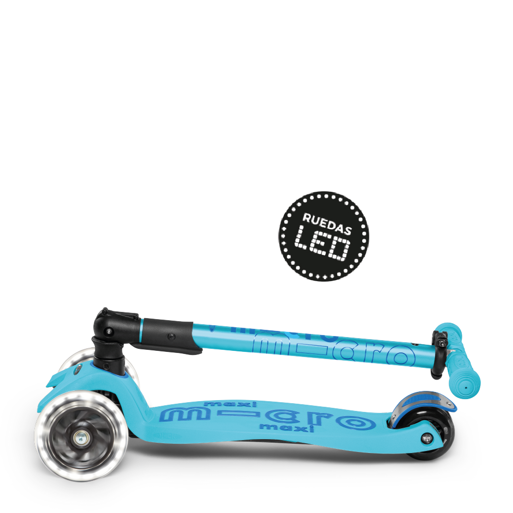 Micro Scooter Maxi Deluxe LED PLEGABLE Aqua