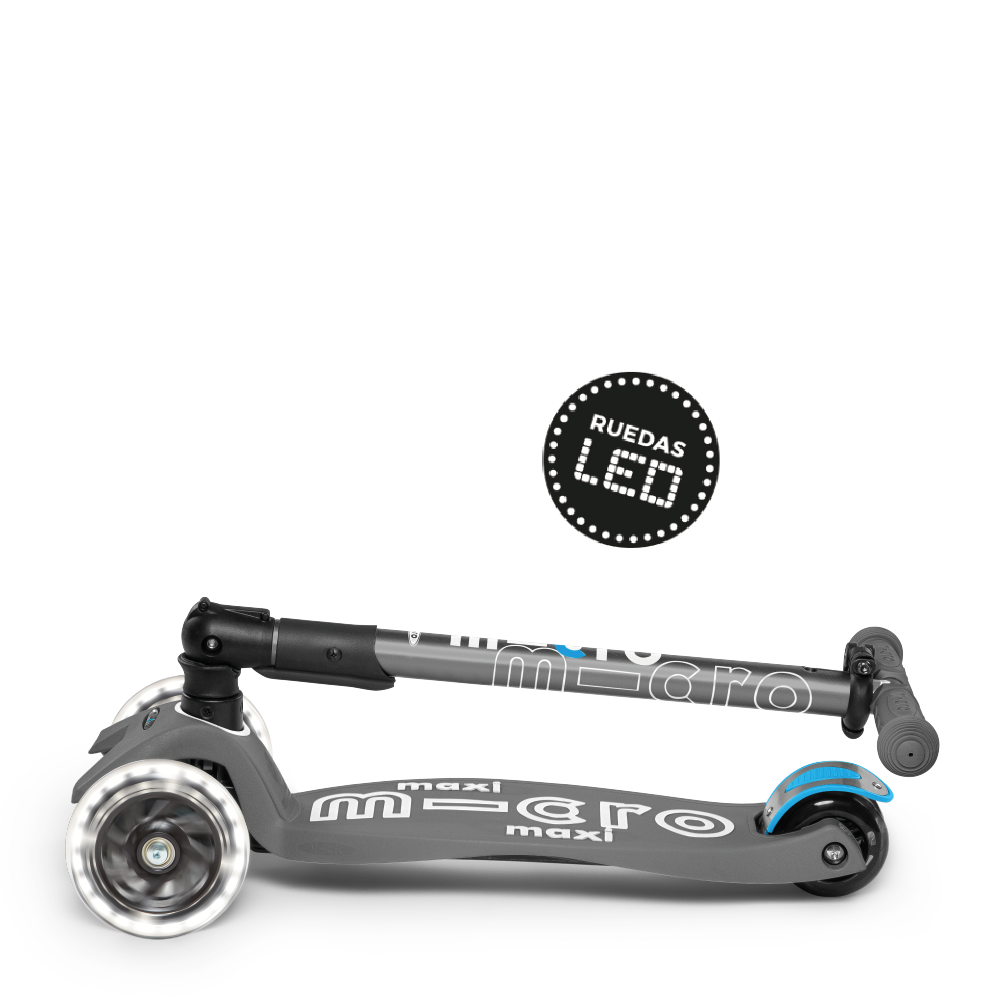 Micro Scooter Maxi Deluxe LED PLEGABLE Gris