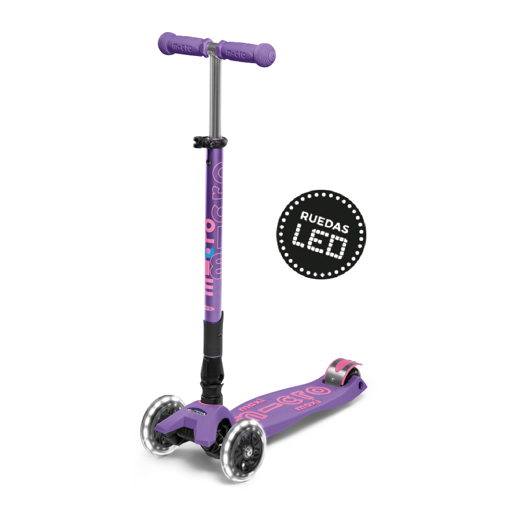 Micro Scooter Maxi Deluxe LED PLEGABLE Morado