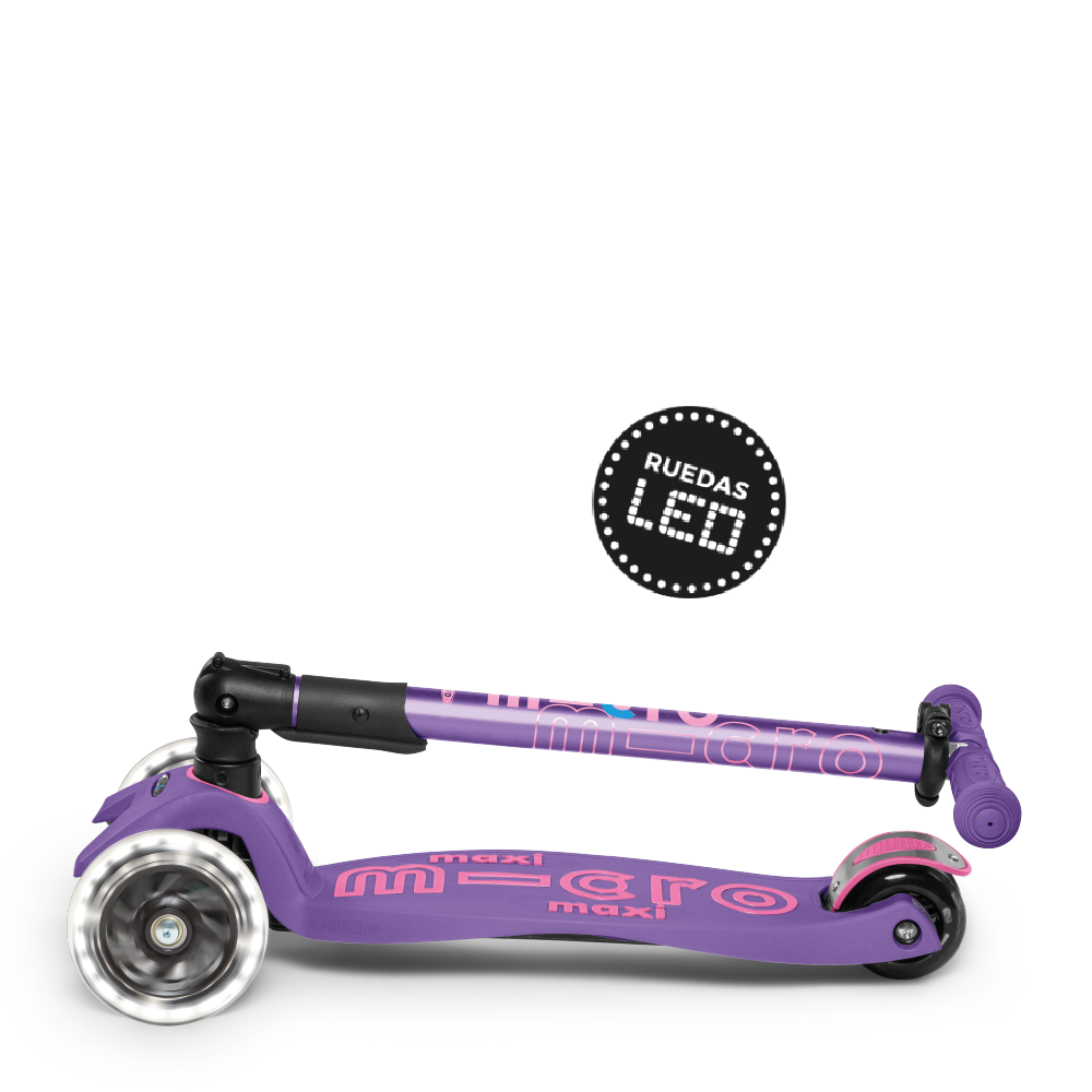 Micro Scooter Maxi Deluxe LED PLEGABLE Morado