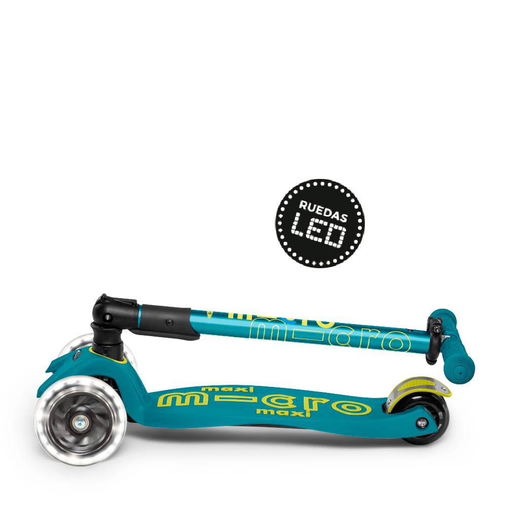 Micro Scooter Maxi Deluxe LED PLEGABLE Verde Petróleo
