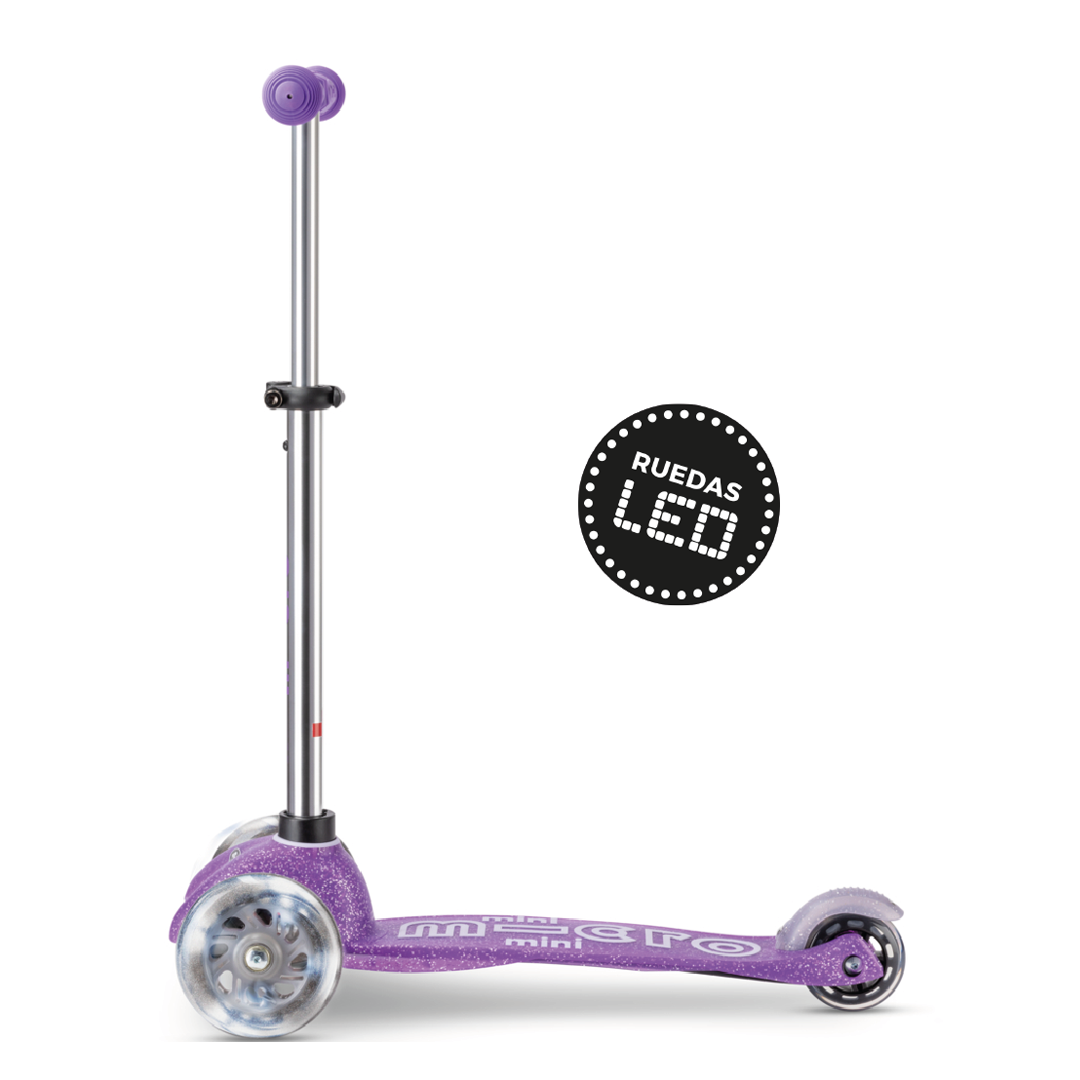 Micro Scooter Mini Deluxe LED Glitter Morado