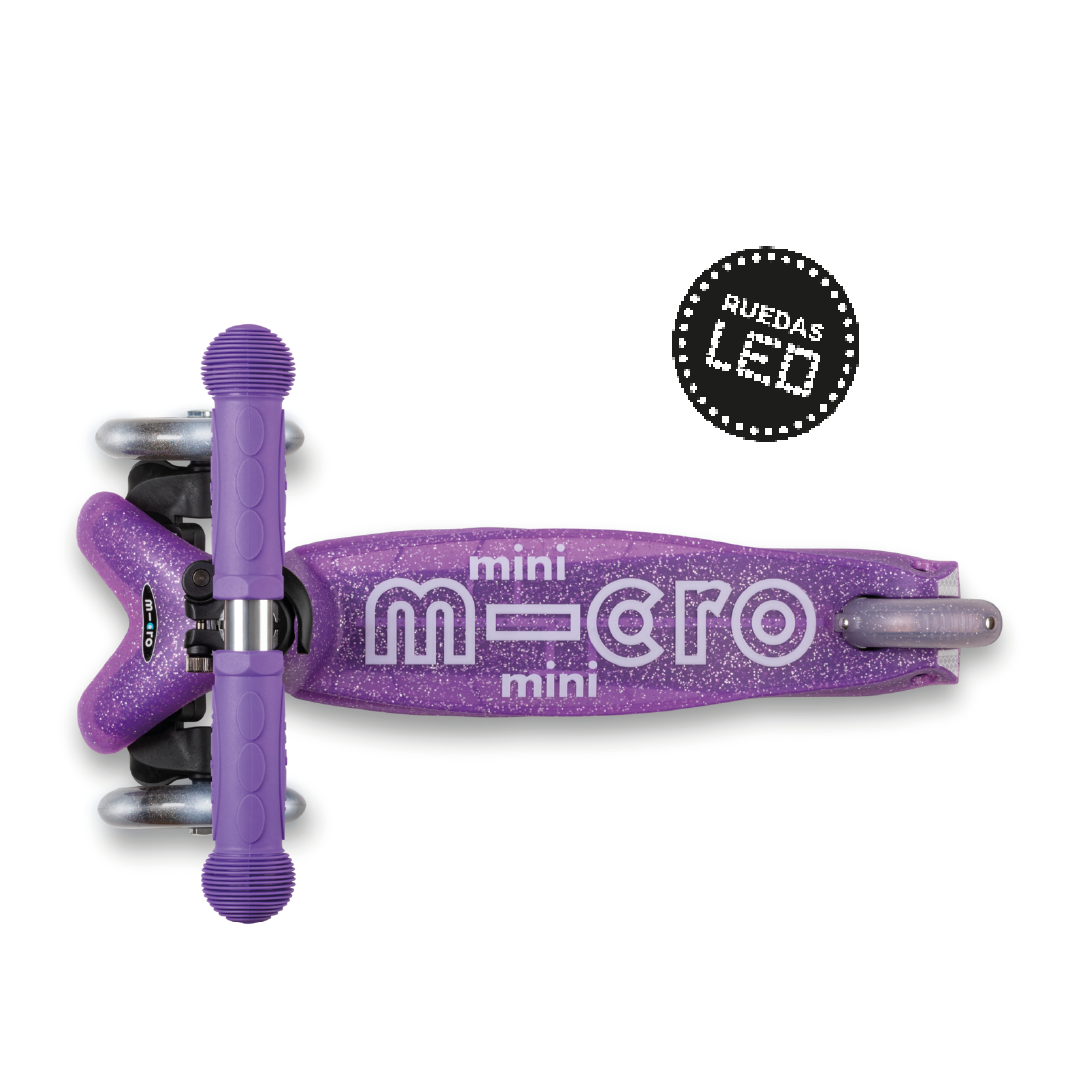 Micro Scooter Mini Deluxe LED Glitter Morado