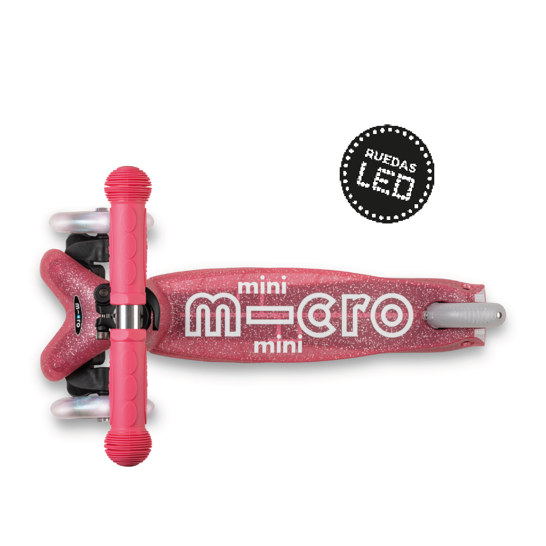 Micro Scooter Mini Deluxe LED Glitter Rosado