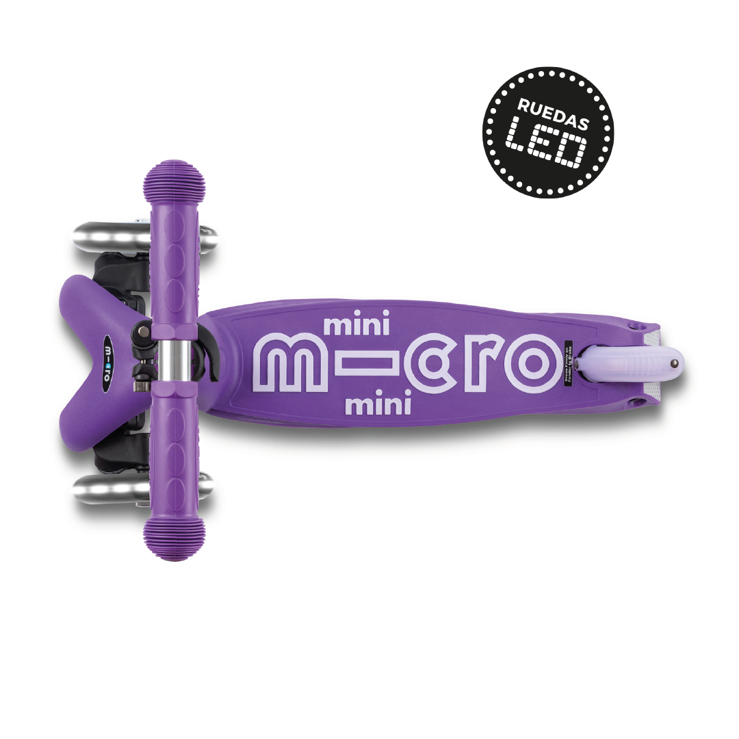 Micro Scooter Mini Deluxe LED PLEGABLE Morado