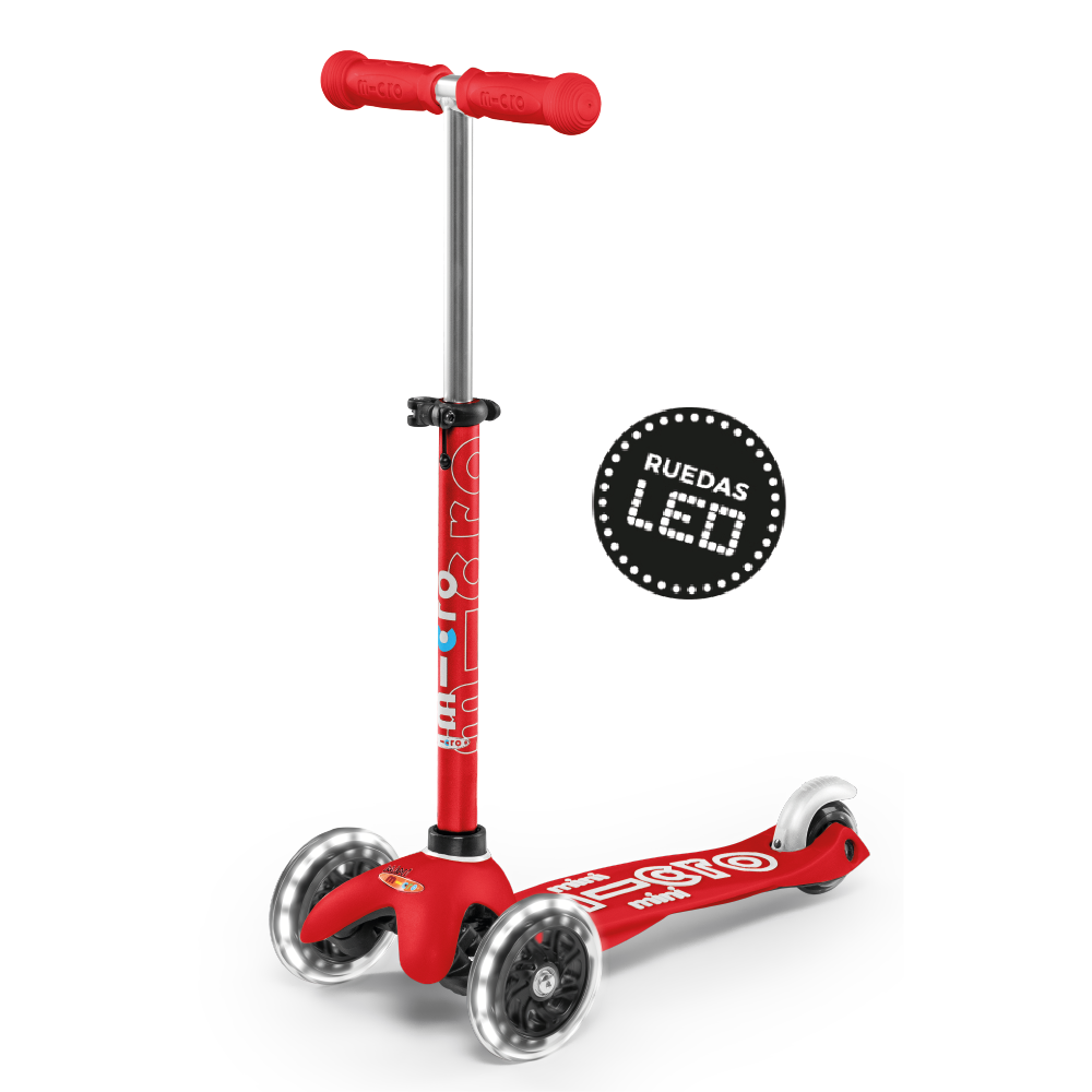 Micro Scooter Mini Deluxe LED Rojo