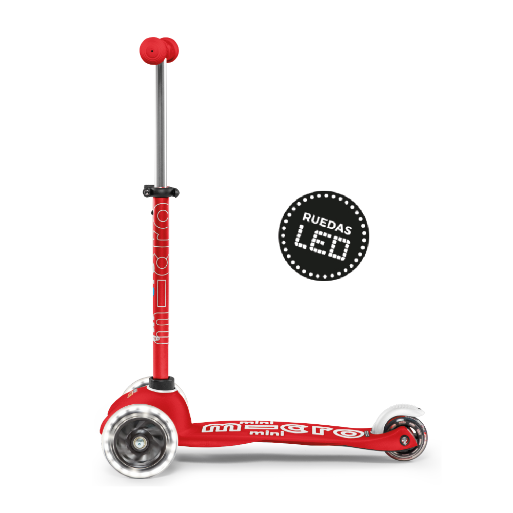 Micro Scooter Mini Deluxe LED Rojo