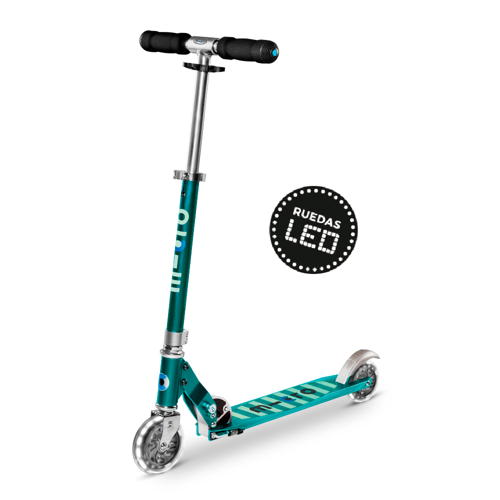 Micro Scooter Sprite LED Verde Petróleo líneas