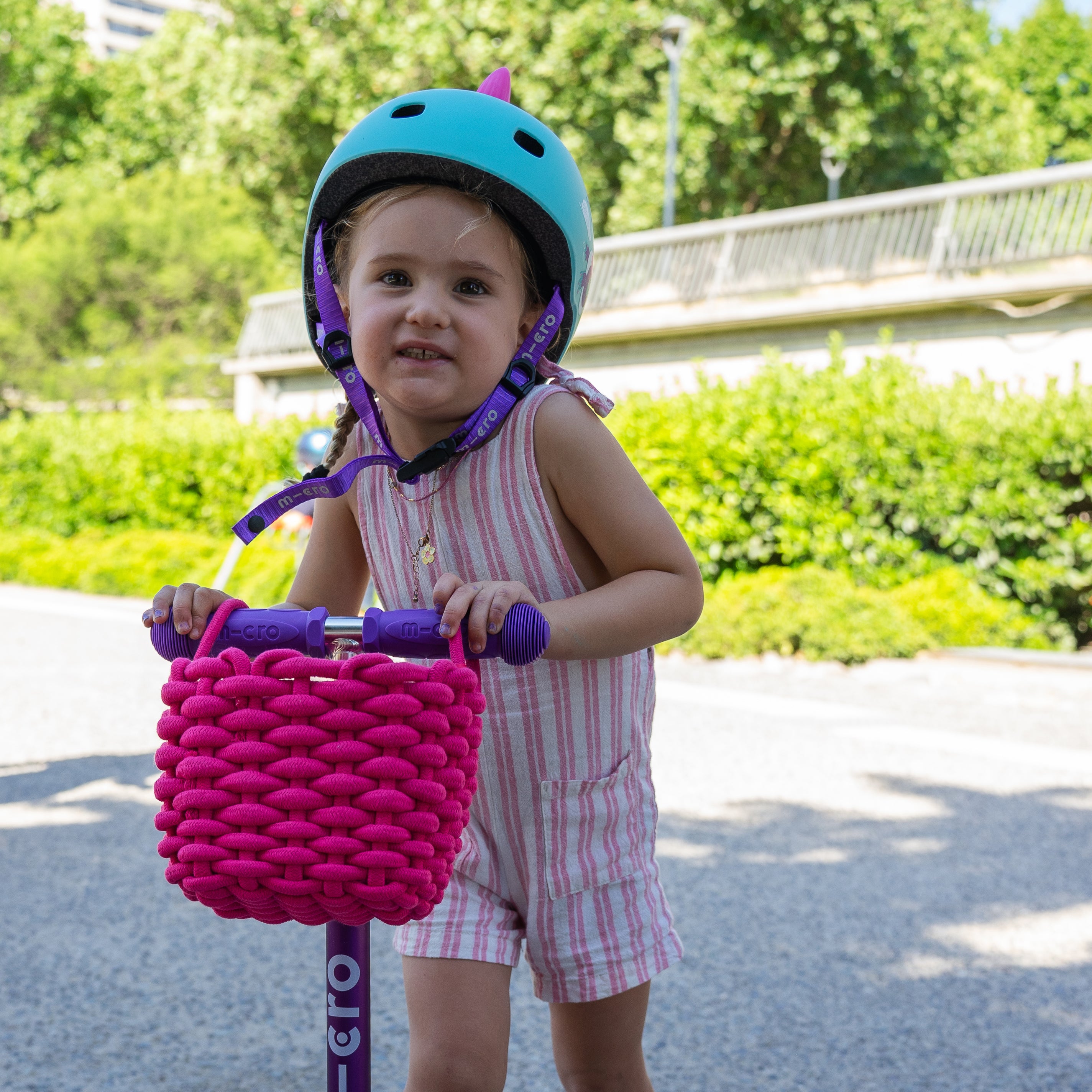 Canasto Trenzado Rosado de algodón / AC4806 Accesorio Micro