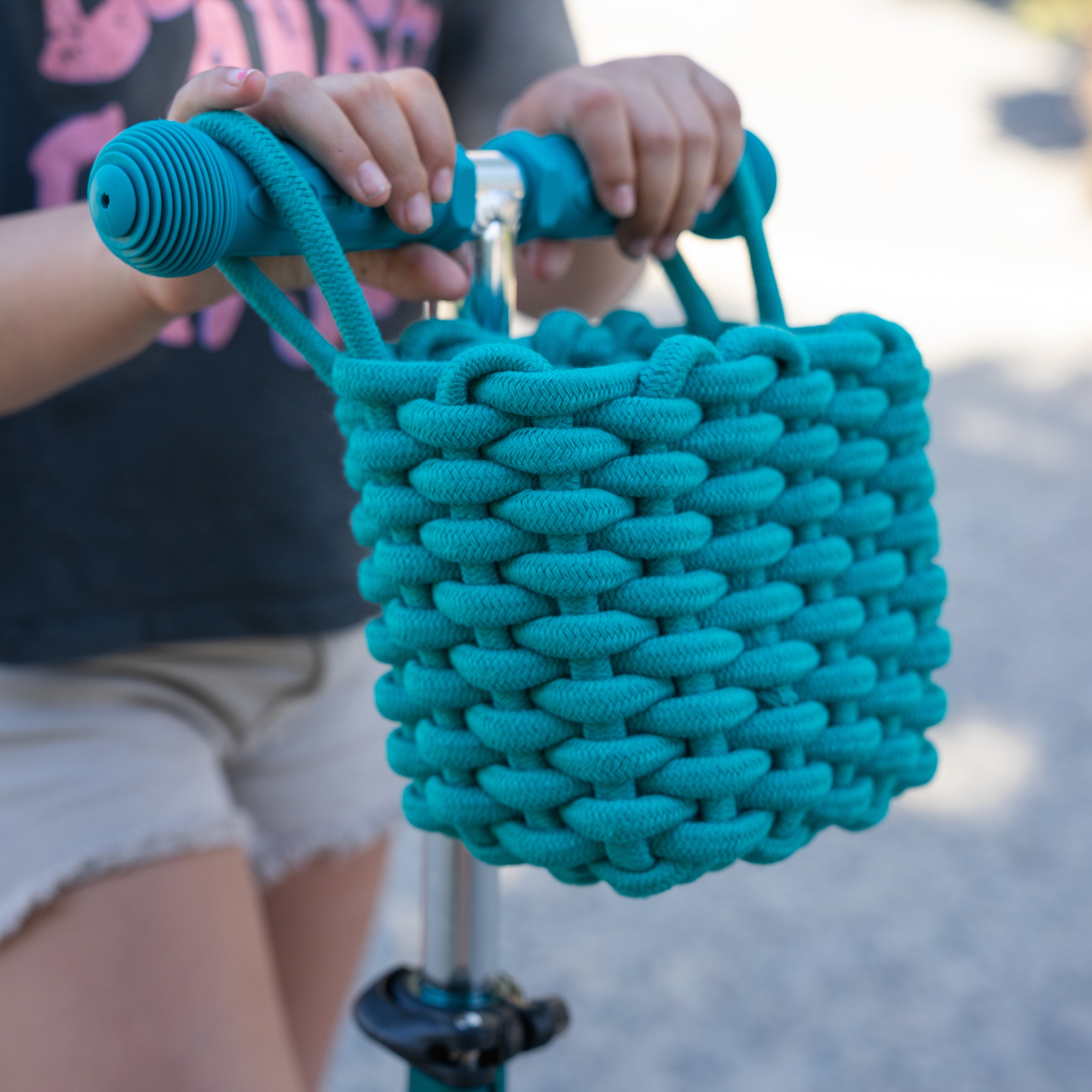 Canasto Trenzado Verde de algodón / AC4803 Accesorio Micro