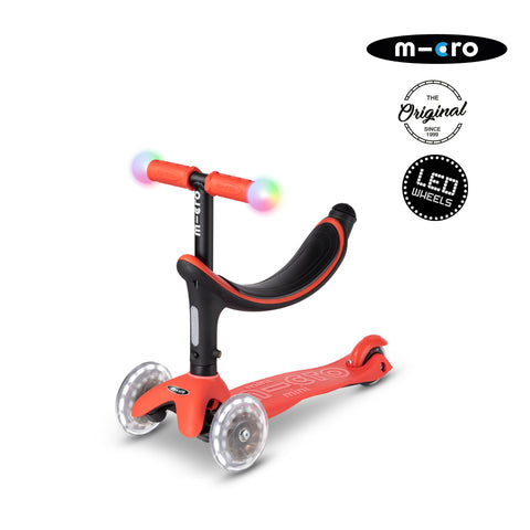 PREVENTA Micro Scooter Mini2Grow Deluxe LED Magic Rojo