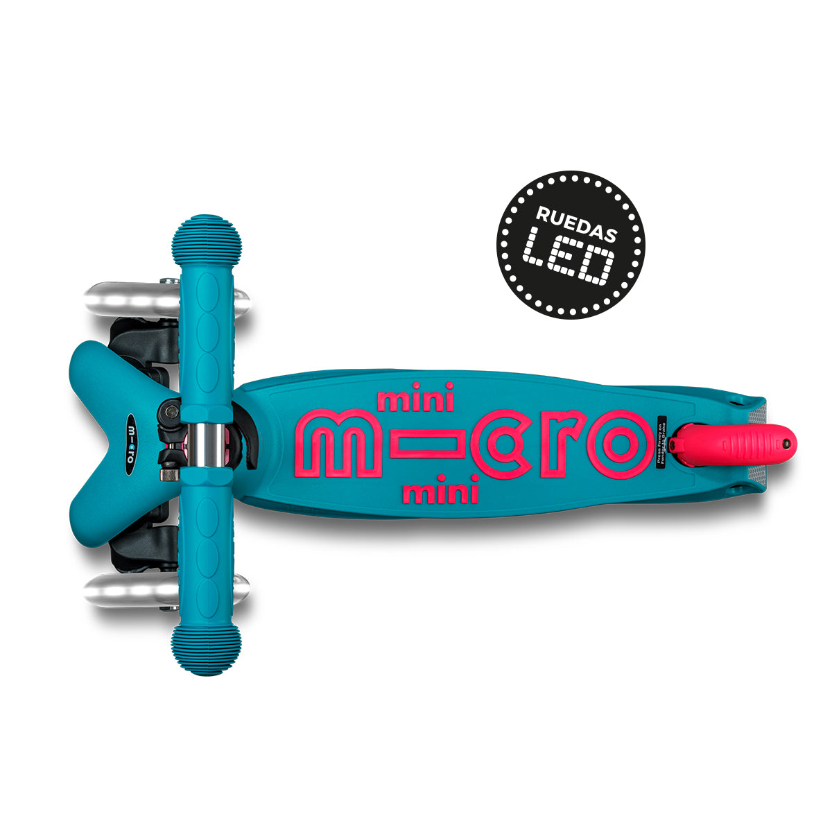 PREVENTA Micro Scooter niños Mini Led Plegable 3 ruedas Neón Rosado Aqua