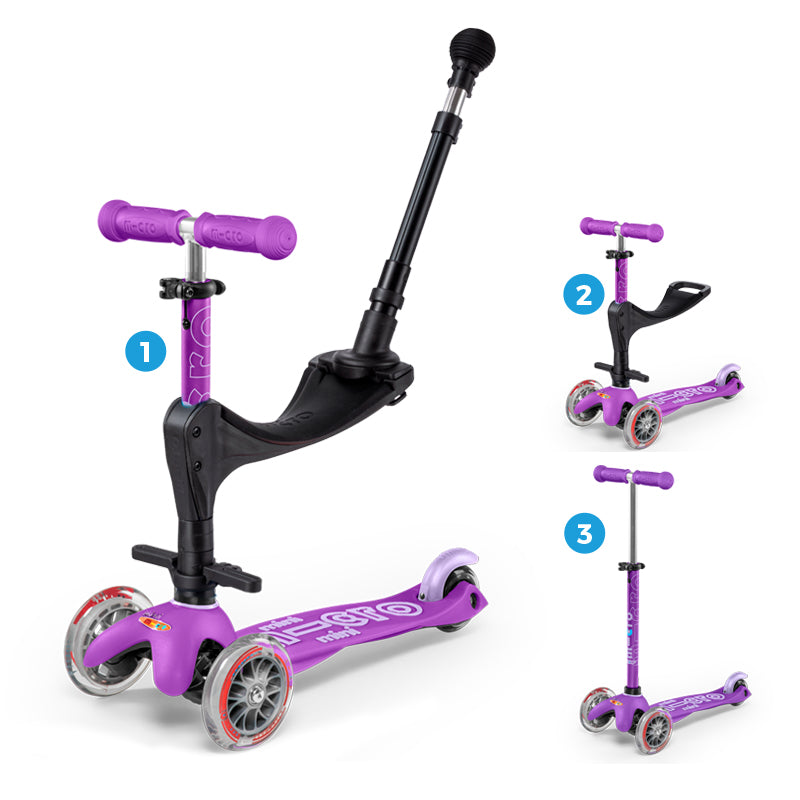 Micro Scooter Mini Deluxe 3en1 Morado