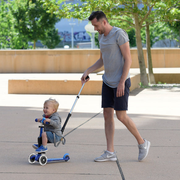 Micro Scooter Mini Deluxe 3 en 1 Azul Marino - Rojo