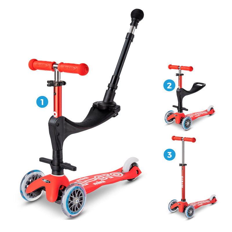 Micro Scooter Mini Deluxe 3en1 Rojo