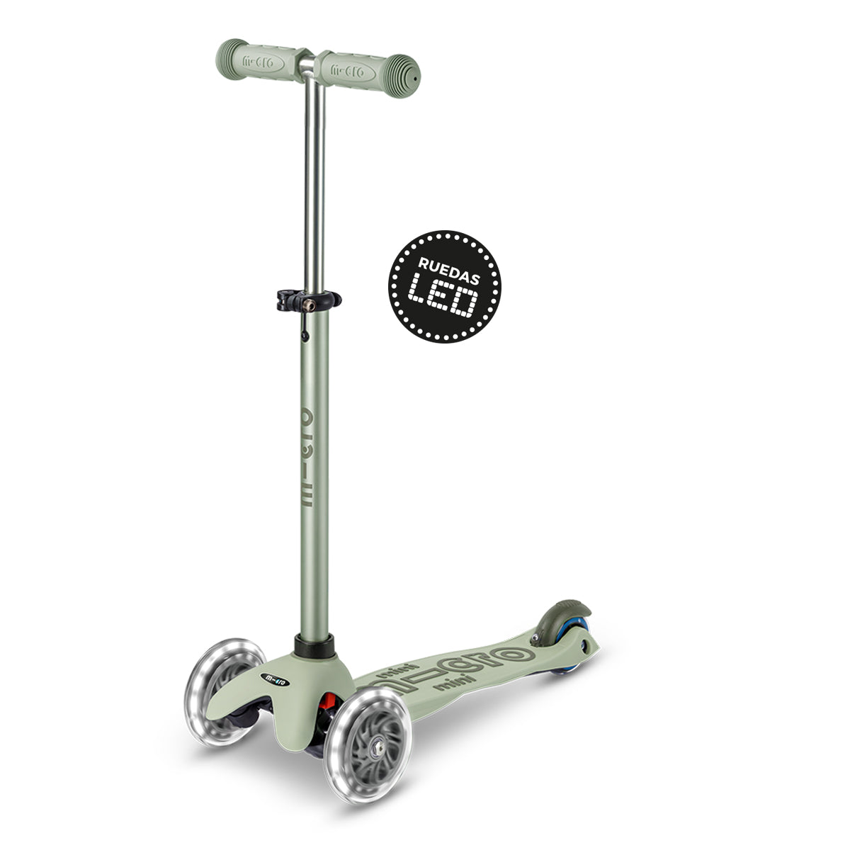 Micro Scooter niños Mini 4 Etapas Led 3 ruedas Verde