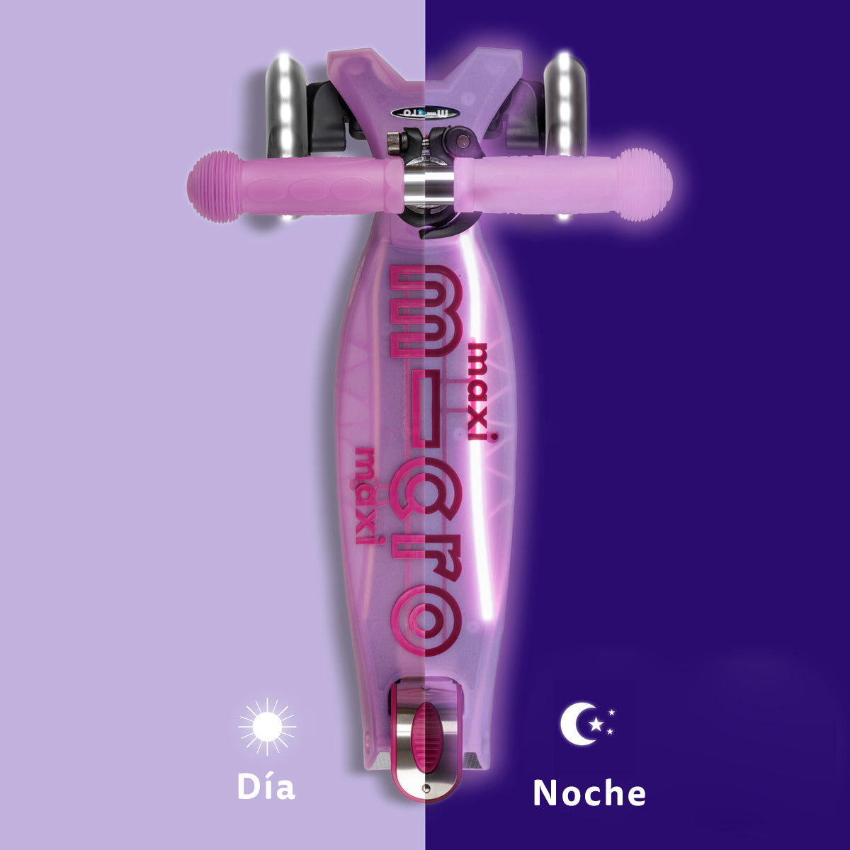Micro Scooter Maxi Deluxe LED Brilla de Noche Lavanda