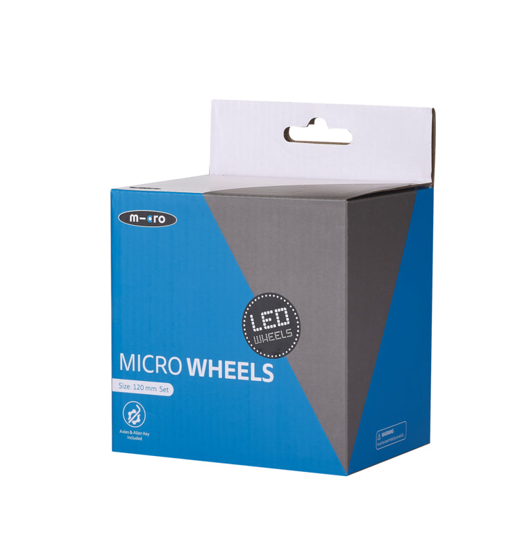 MICRO REPUESTO SET RUEDAS anchas LED 120 mm PARA MAXI PRO