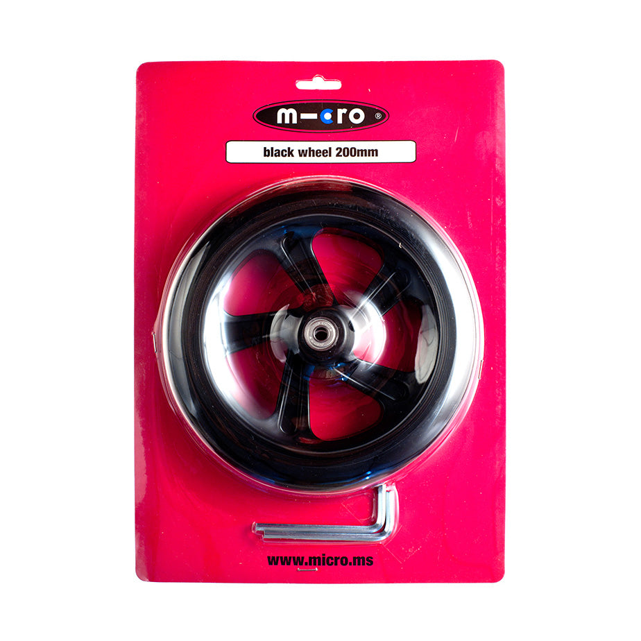 Rueda Negra 200mm scooter Black / AC5010B Repuesto Micro