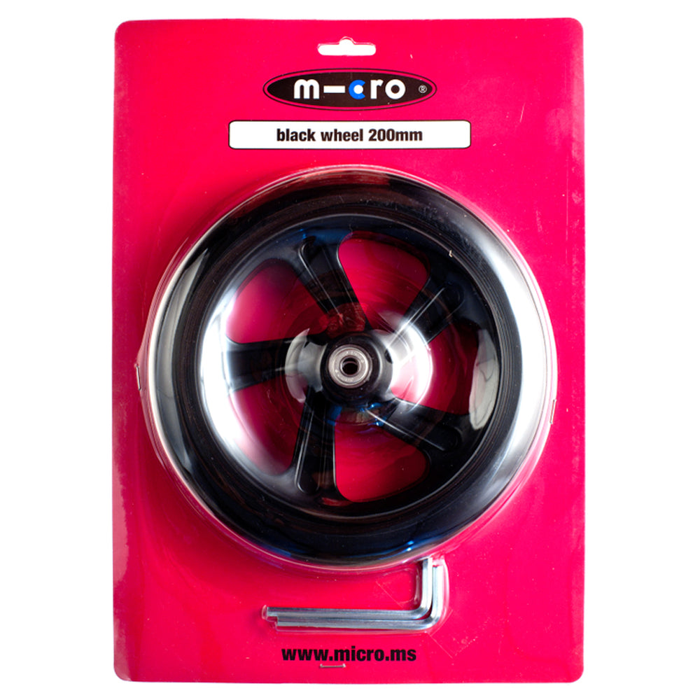 Rueda Negra 200mm scooter Black / AC5010B Repuesto Micro