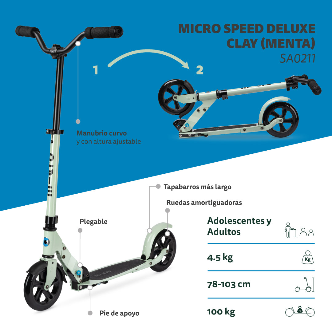 Micro Scooter Adolescentes Speed Deluxe Menta