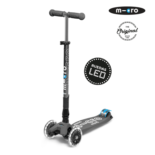 Micro Scooter Maxi Deluxe PLEGABLE LED Gris Volcano
