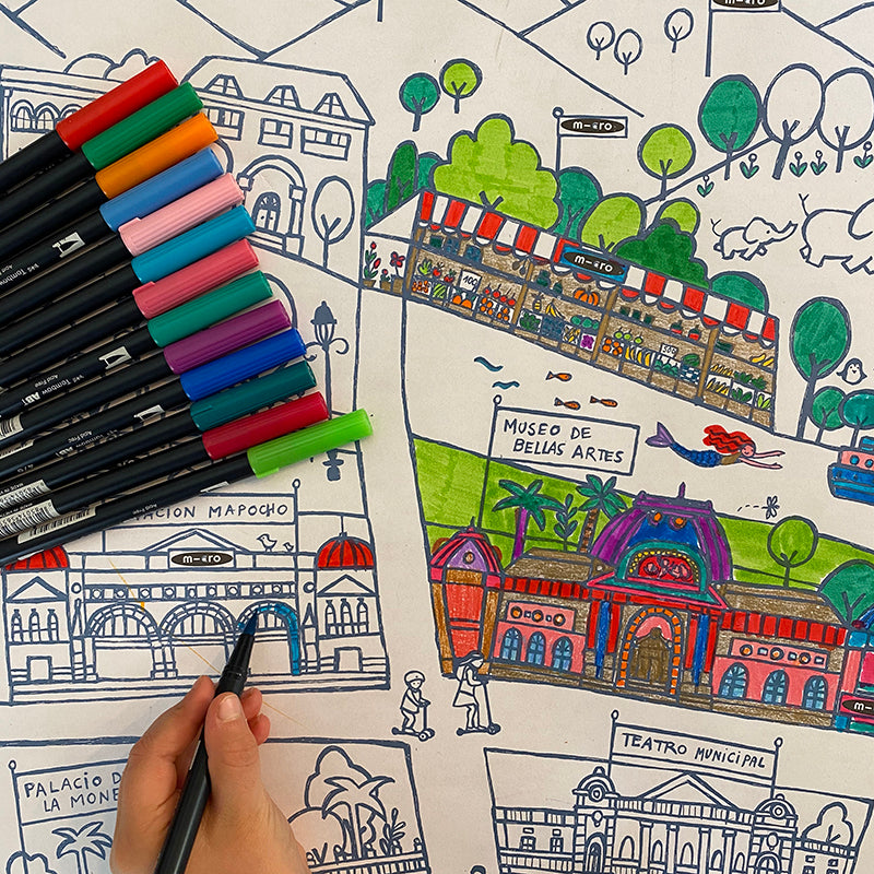Poster "mi ciudad micro" coloreable de Regalo