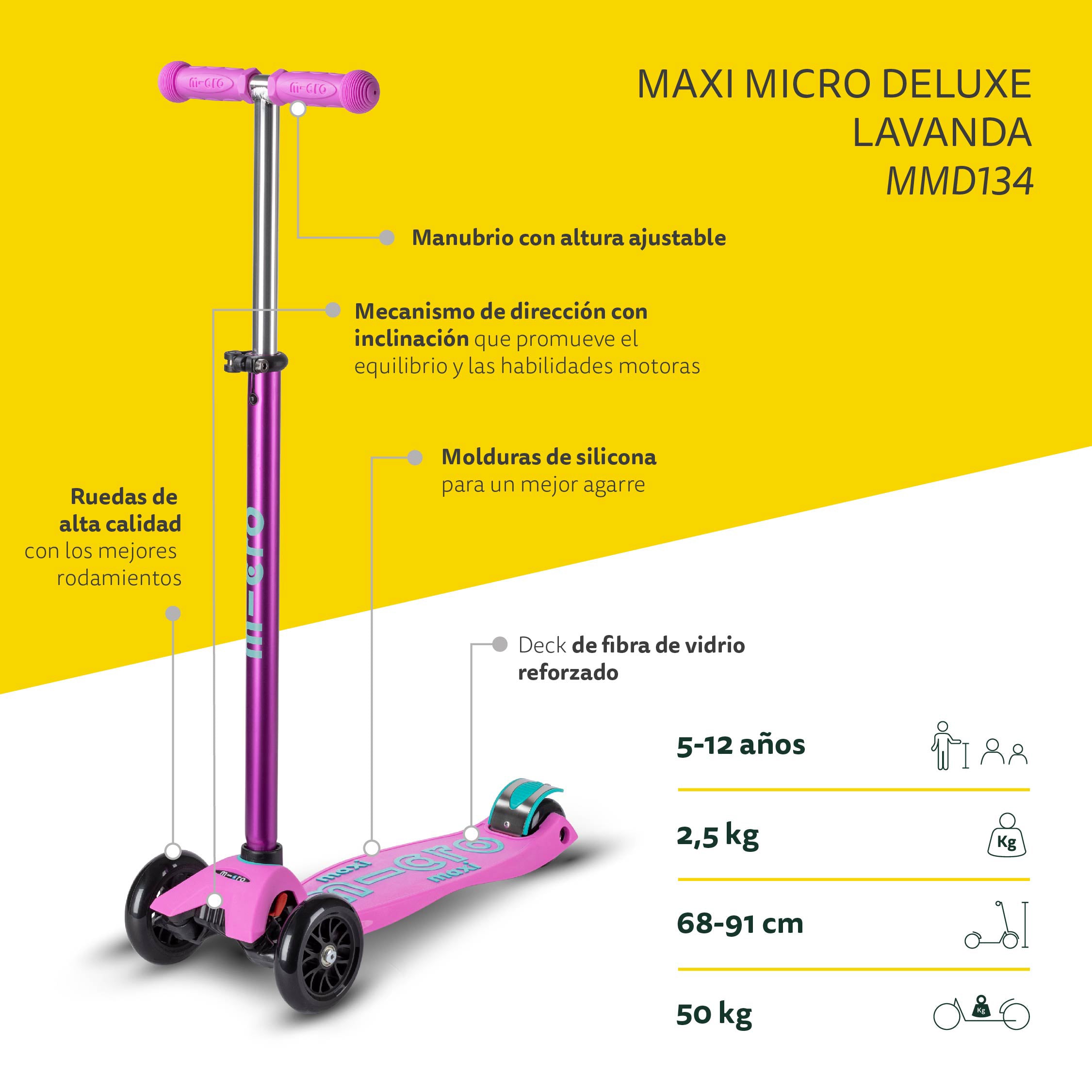 Micro Scooter Maxi Deluxe Lavanda
