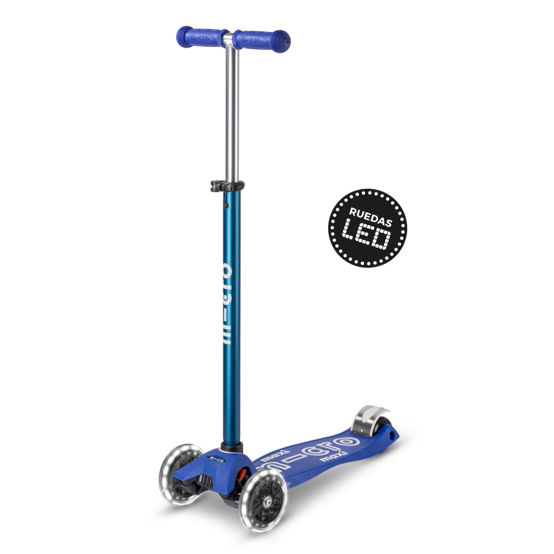 Micro Scooter Maxi Deluxe LED Azul-Blanco