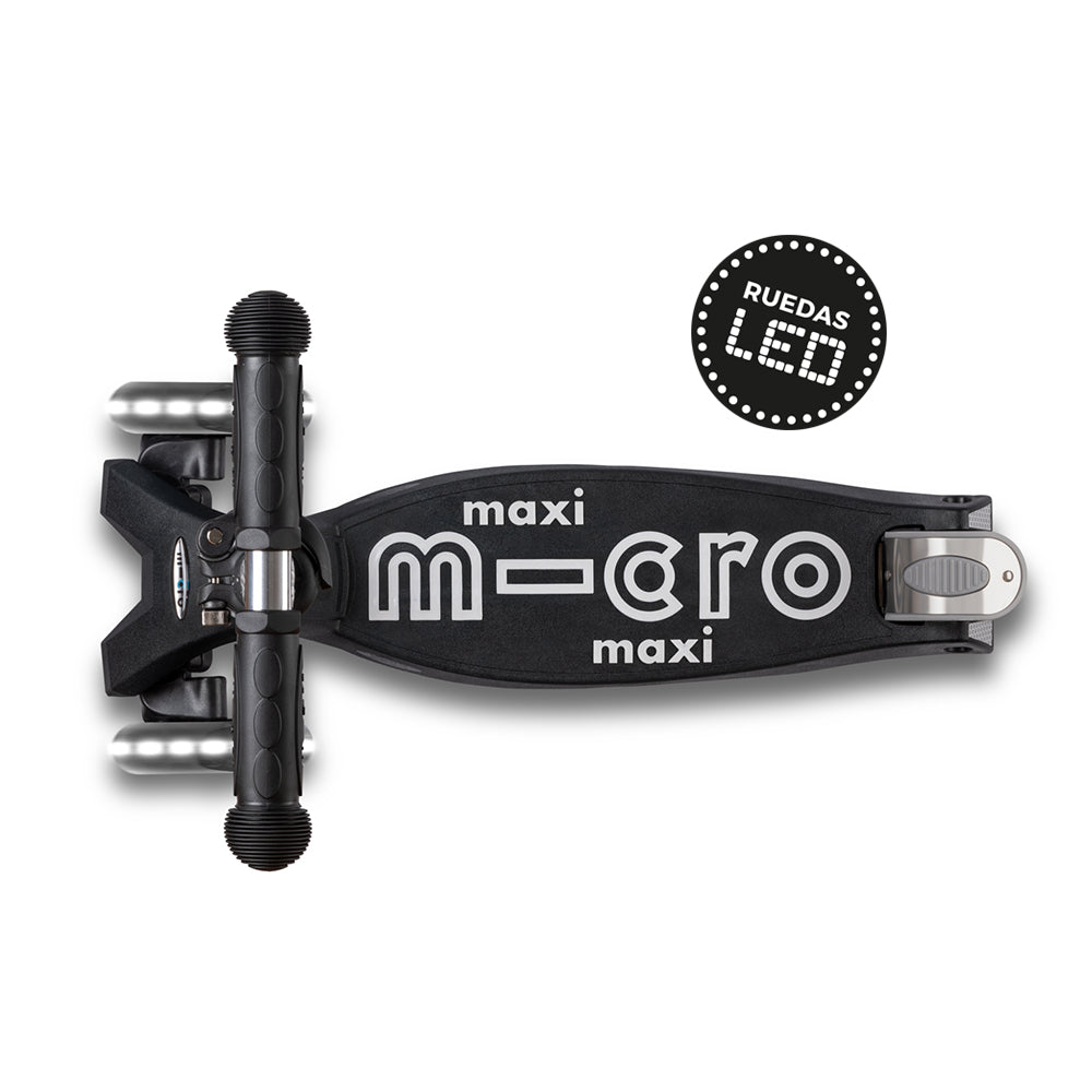 Micro Scooter Maxi Deluxe Led ECO Negro