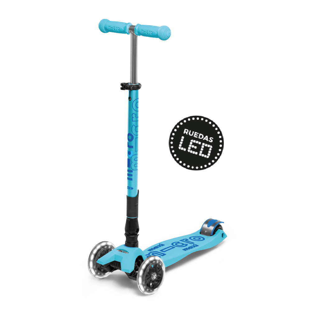 Micro Scooter Maxi Deluxe LED PLEGABLE Aqua