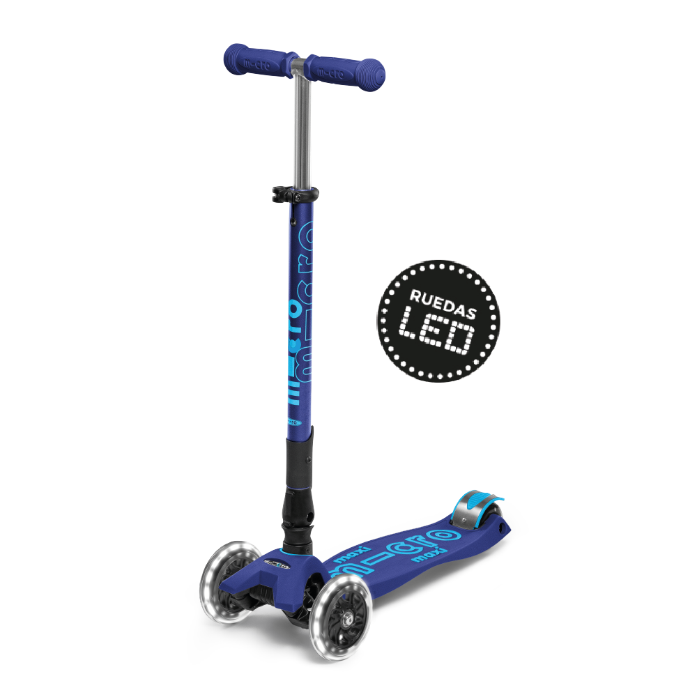 Micro Scooter Maxi Deluxe LED PLEGABLE Azul