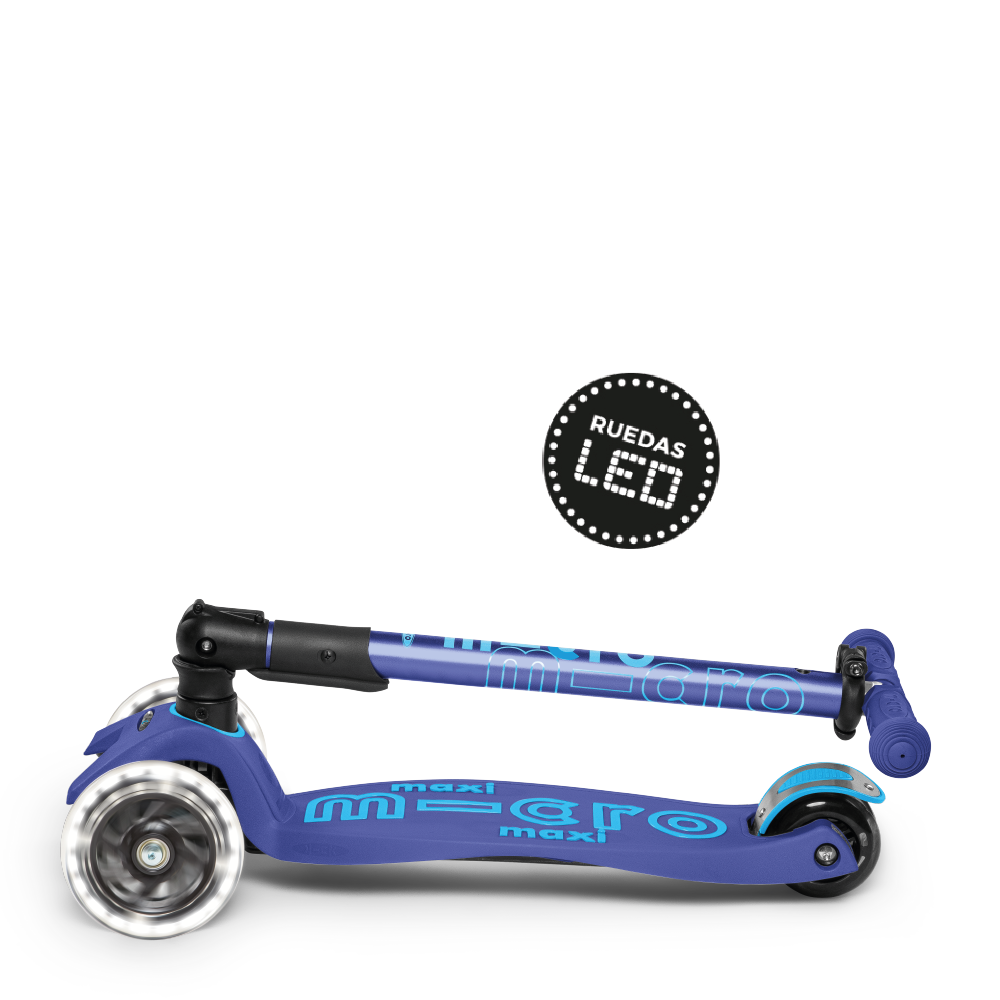 Micro Scooter Maxi Deluxe LED PLEGABLE Azul