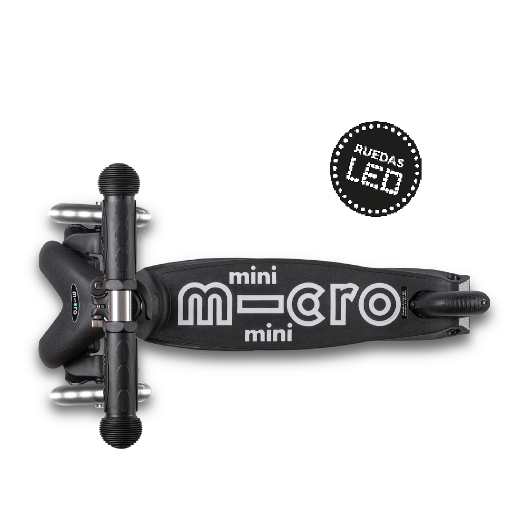 Micro Scooter Mini Deluxe Led ECO Negro