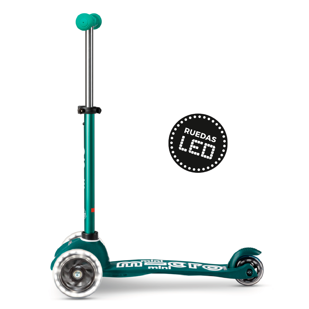 Micro Scooter Mini Deluxe Led ECO Verde