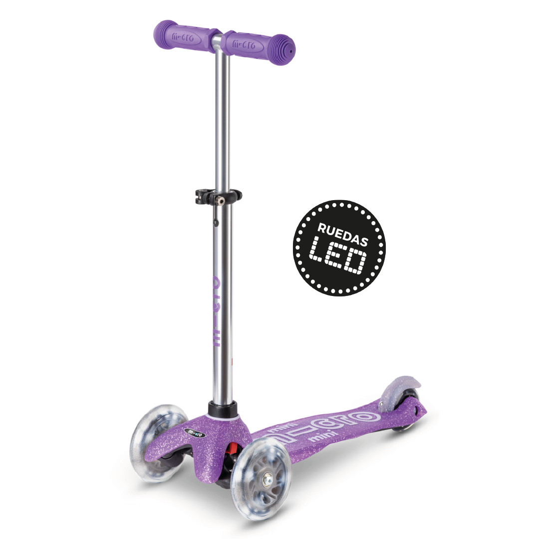 Micro Scooter Mini Deluxe LED Glitter Morado