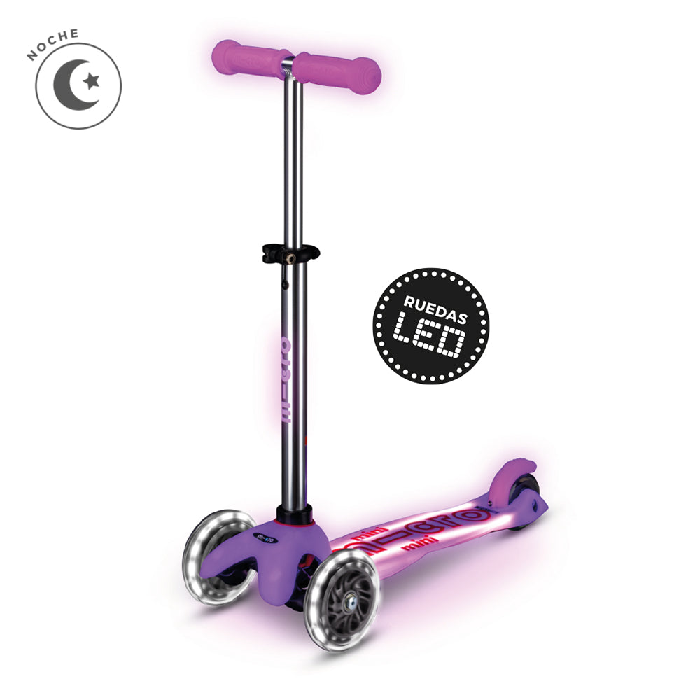 Micro Scooter Mini Deluxe LED Brilla de Noche Rosado