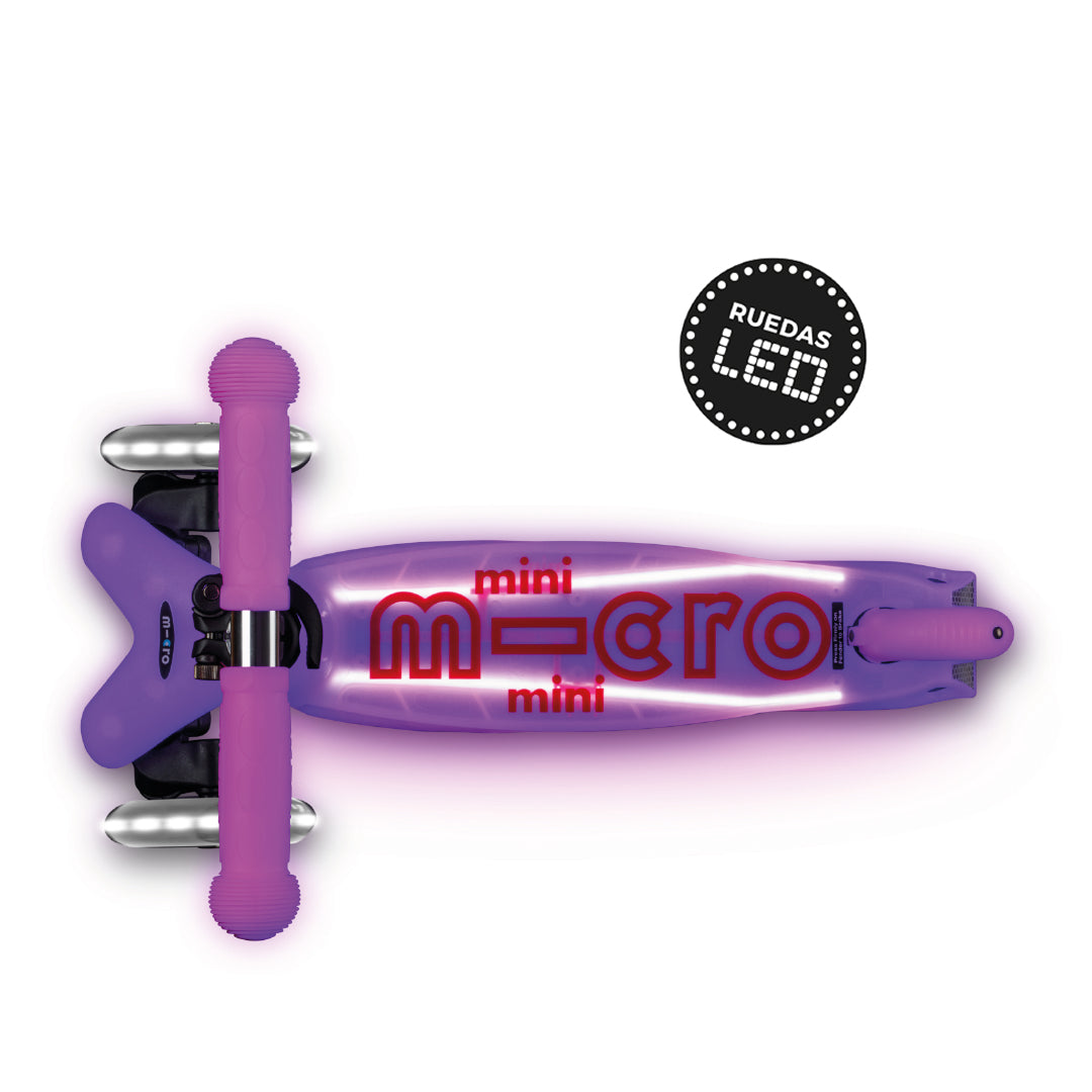 Micro Scooter Mini Deluxe LED Brilla de Noche Rosado