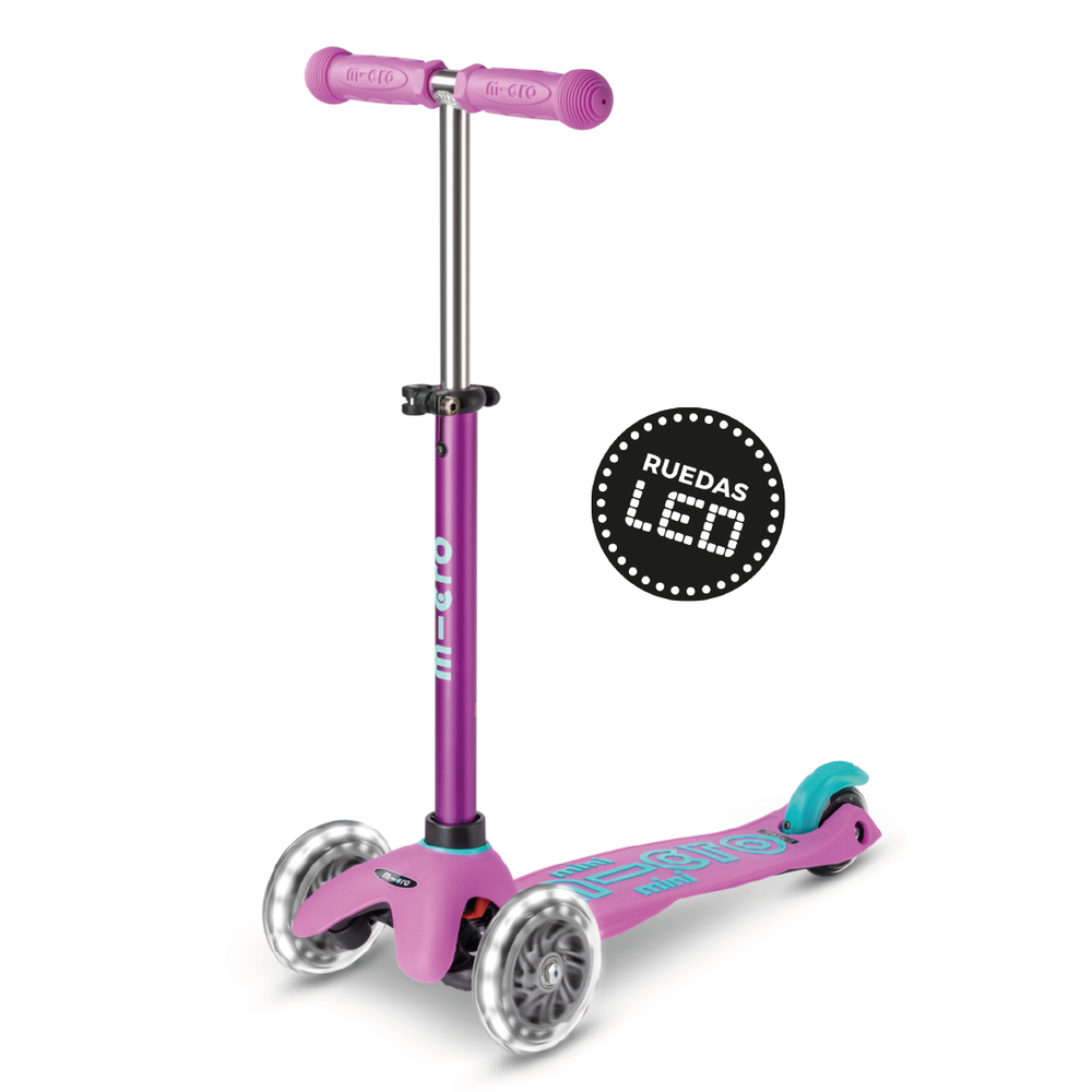 Mini Led 3 Color Micro Scooter niños Mini Led 3 ruedas Lavanda