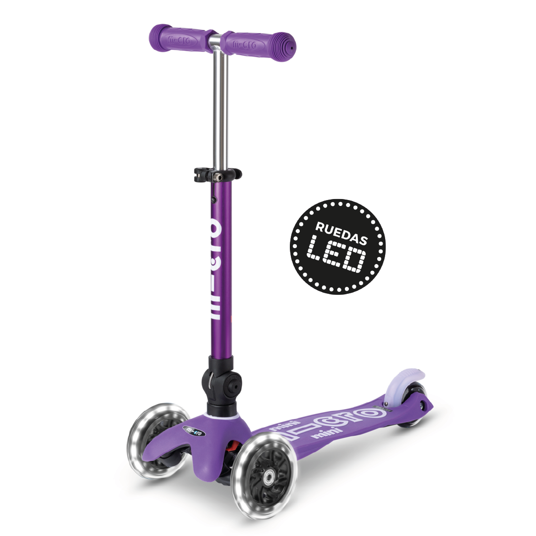 Micro Scooter Mini Deluxe LED PLEGABLE Morado