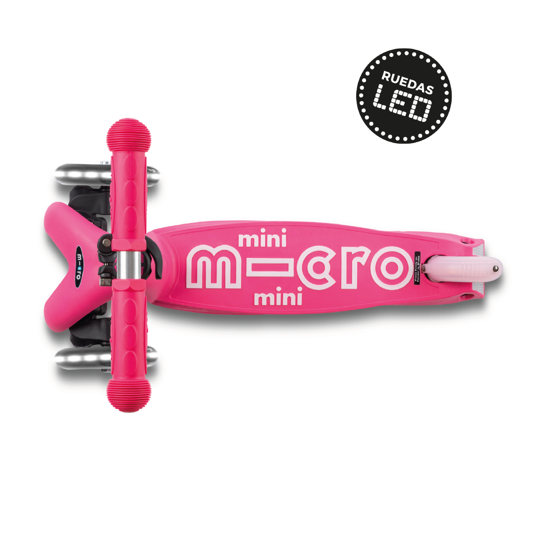 Micro Scooter Mini Deluxe LED PLEGABLE Rosado