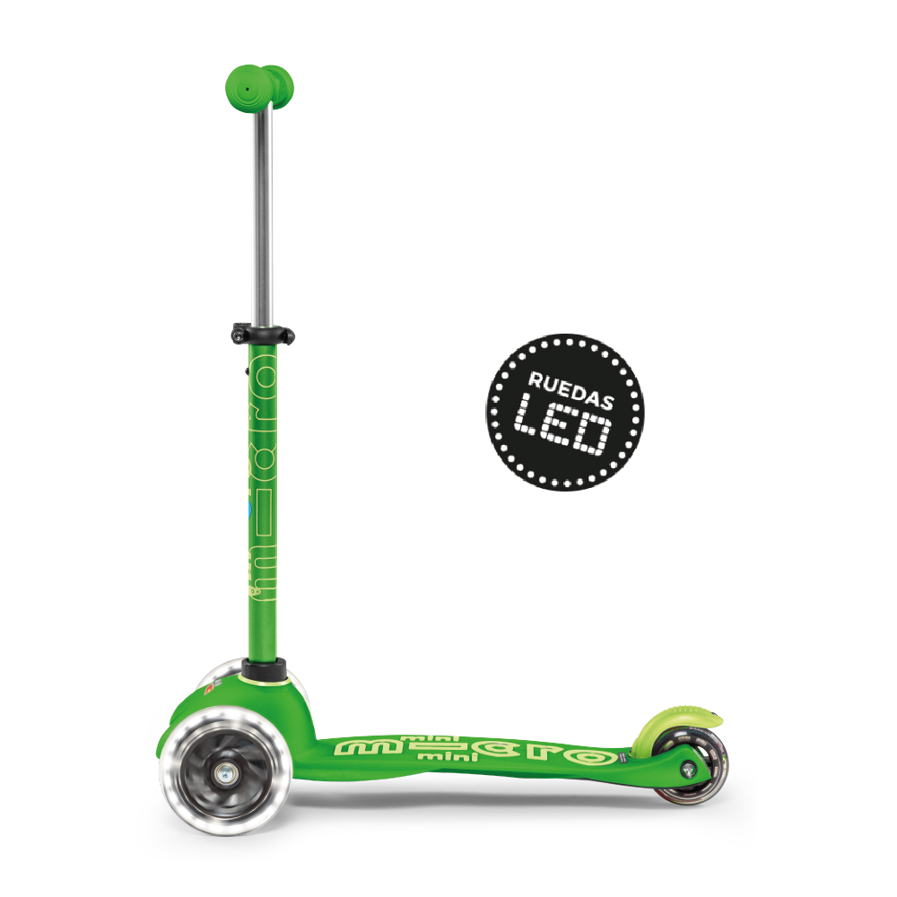 Micro Scooter Mini Deluxe LED Verde