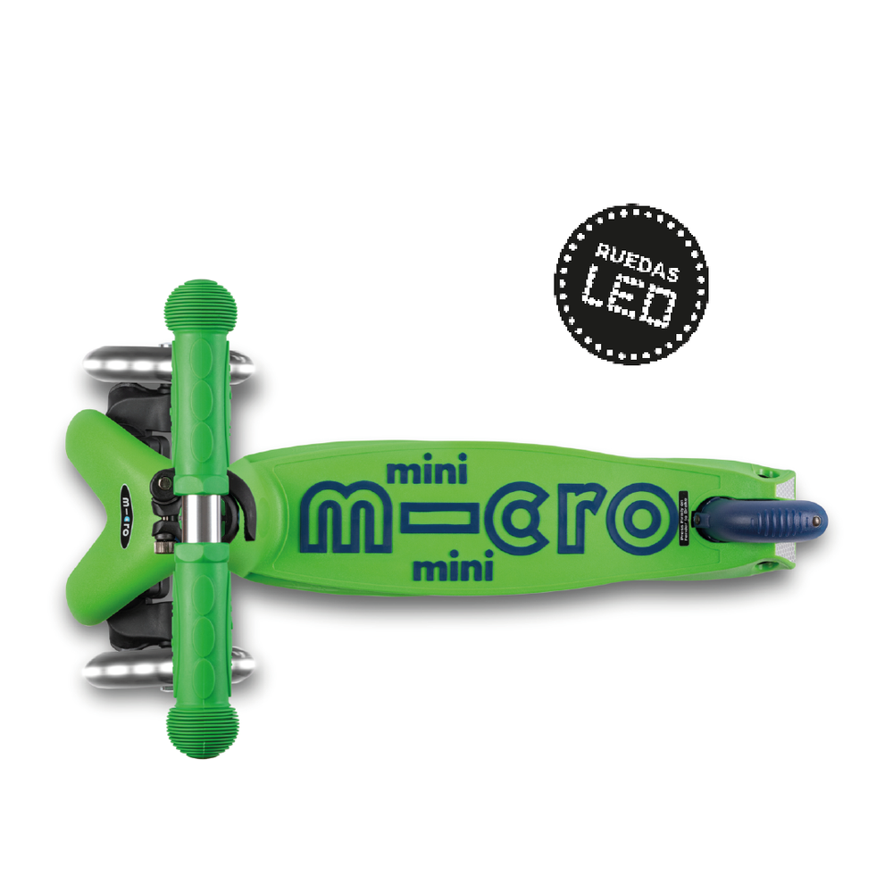 Mini Led 3 Color Micro Scooter niños Mini Led 3 ruedas Verde Azul